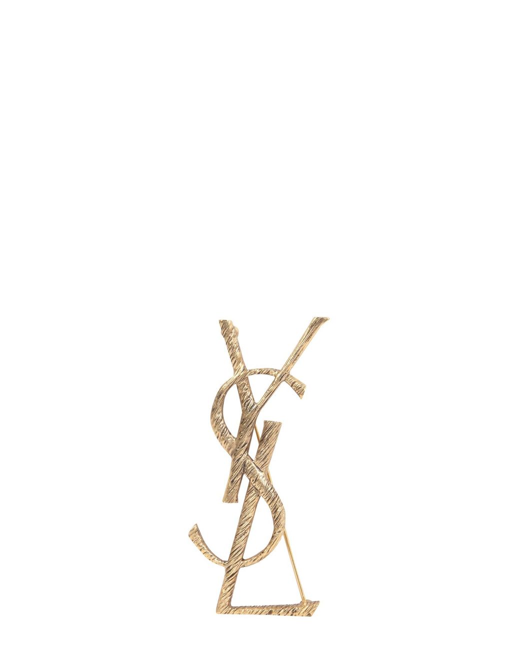 Saint Laurent Metallic Brooch Monogramme