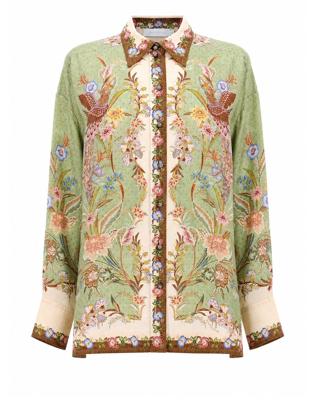 Zimmermann Metallic 100% Silk Shirt