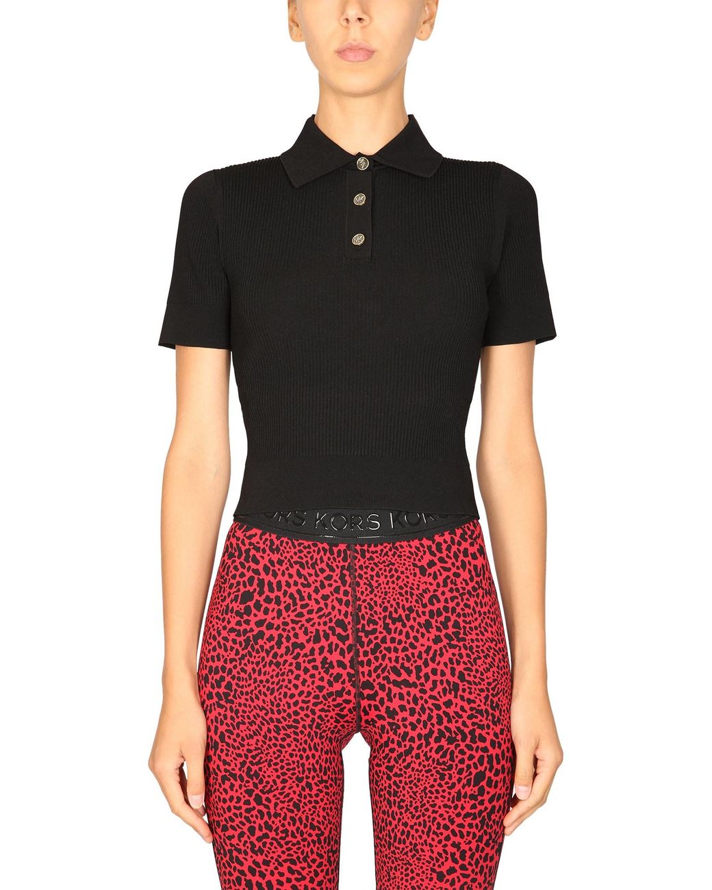 MICHAEL Michael Kors Black Polo Shirt With Logo Buttons
