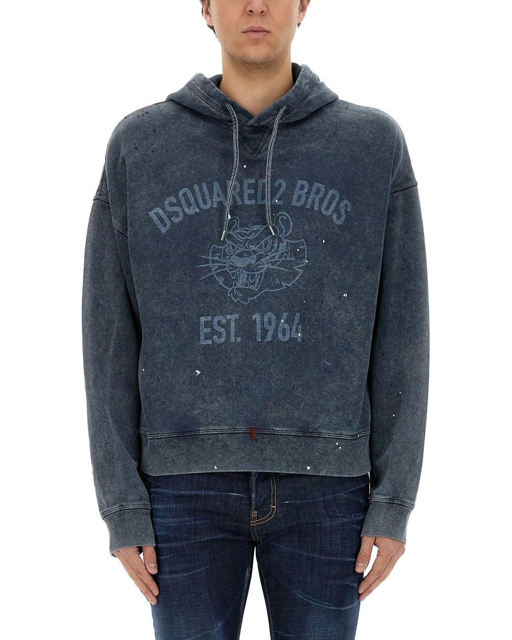 DSquared² Blue Logo Print Sweatshirt for men