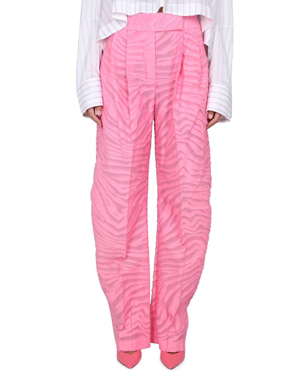 The Attico Pink High Waist Mini Trousers