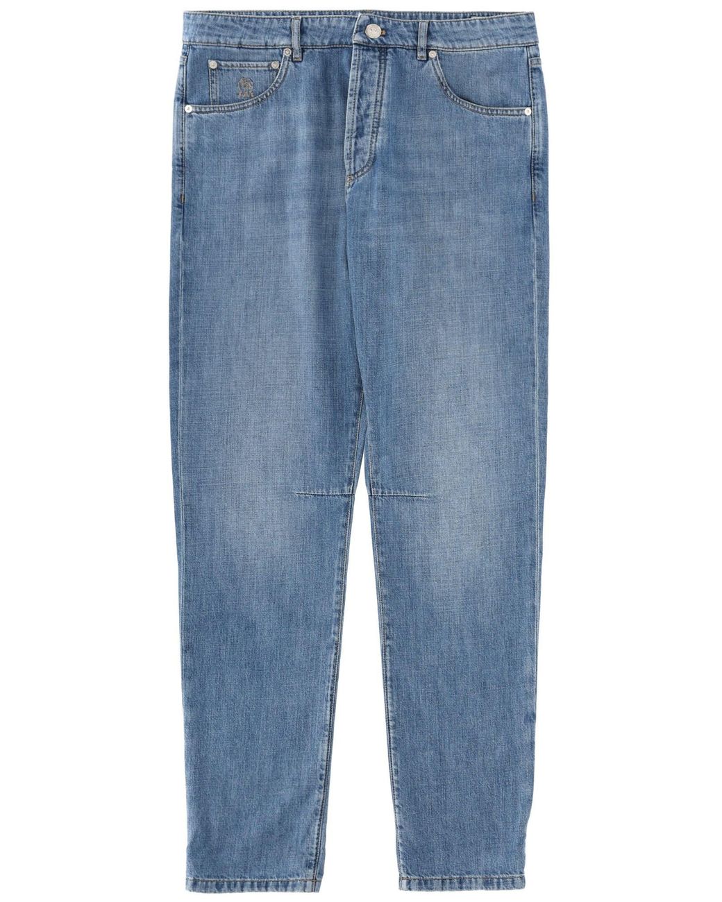 Brunello Cucinelli Blue Five Pocket Jeans for men