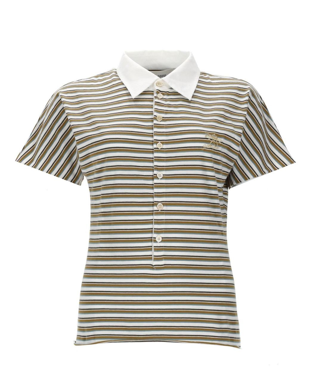 Golden Goose Deluxe Brand White Polo Shirt Cotton