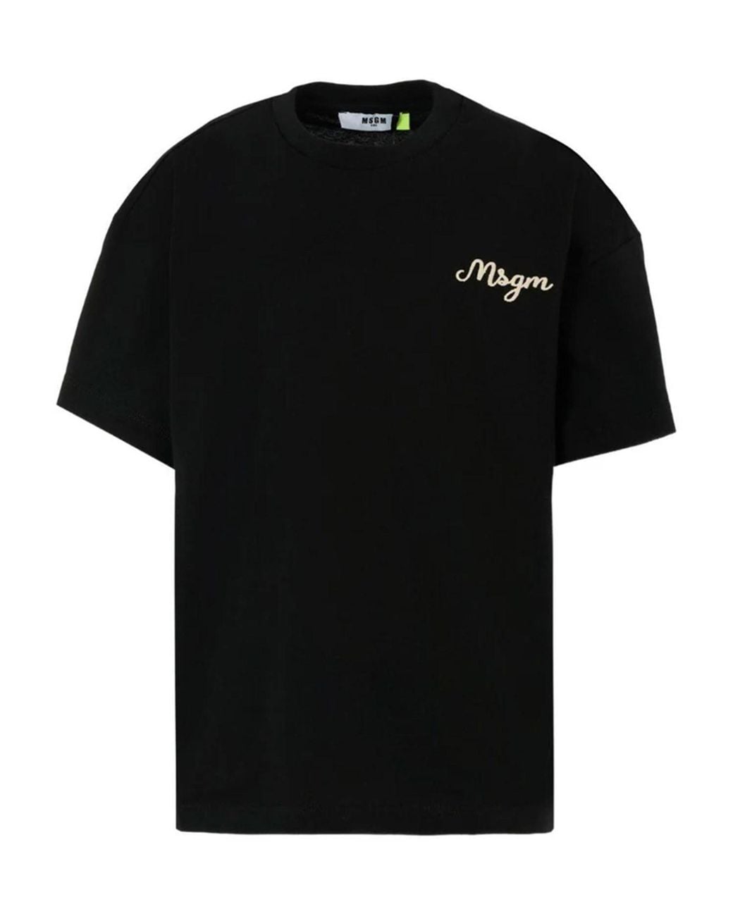MSGM Black T-Shirt With Logo