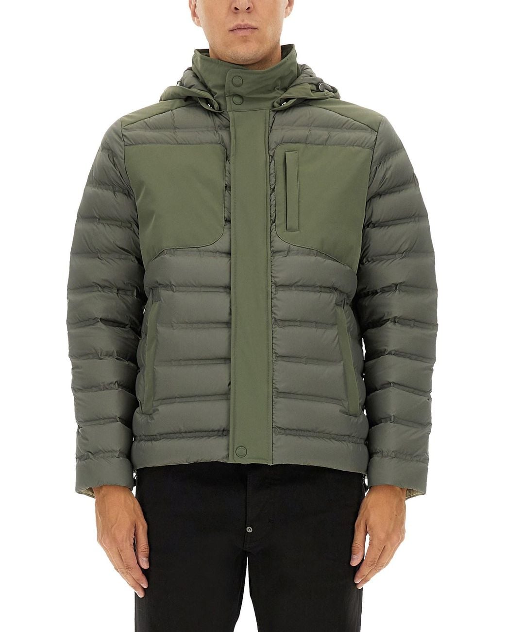 Colmar Green Down Jacket With Detachable Hood for men