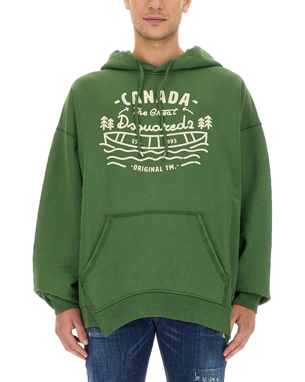 DSquared² Green Oversized Logo Sweatshirt for men