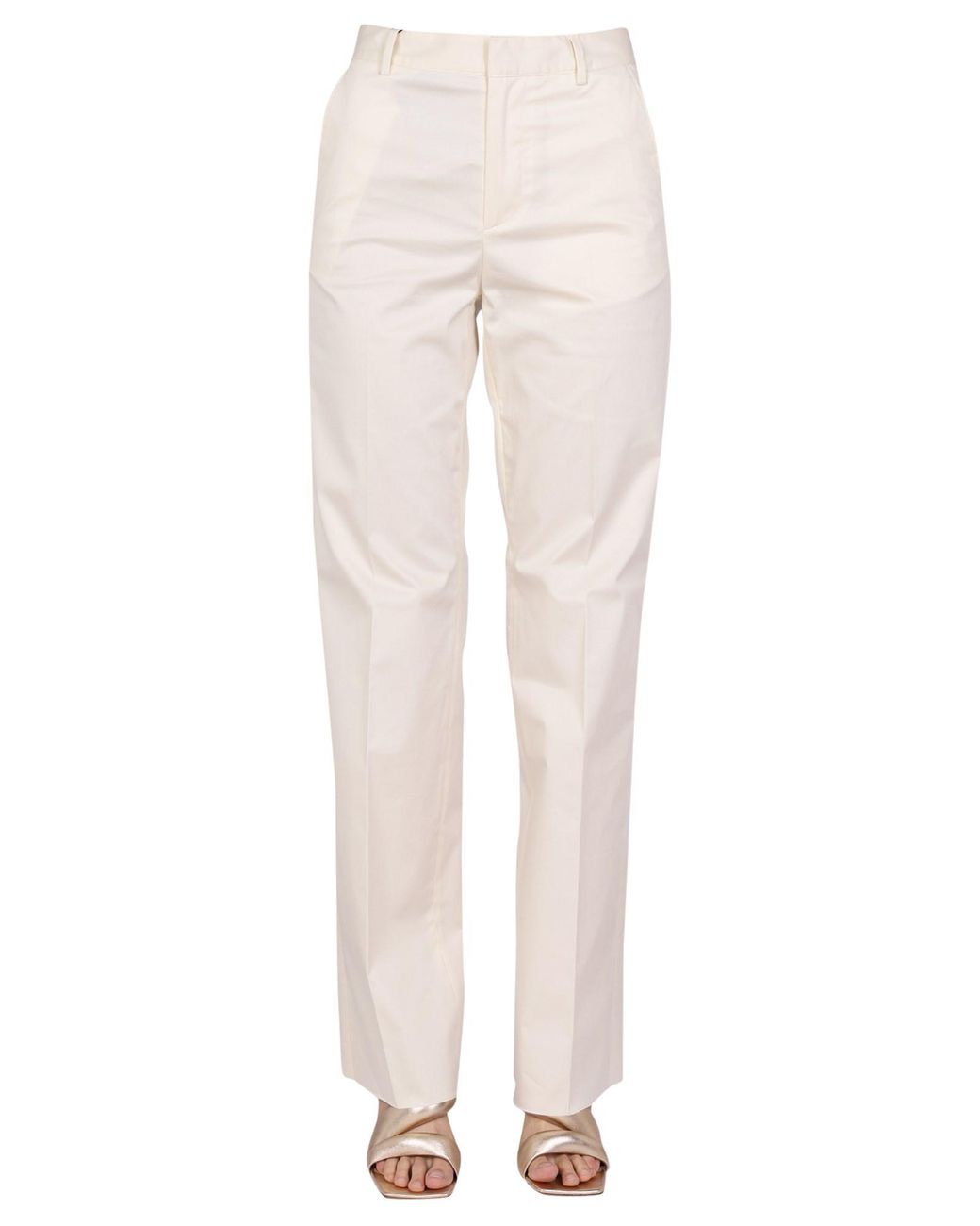 DSquared² Natural Tailored Straight Leg Pants With Hook
