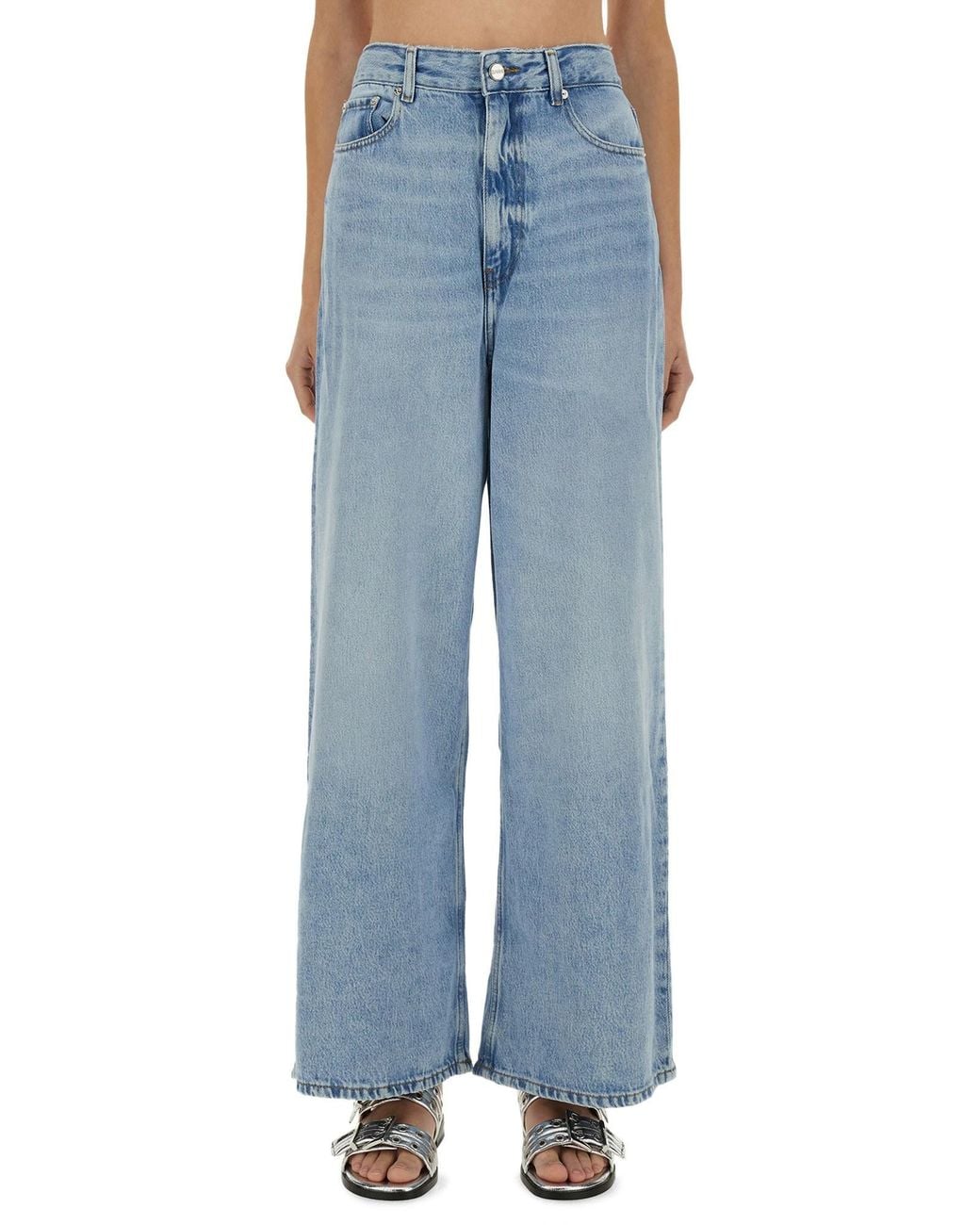 Ganni Blue Organic Cotton Jeans