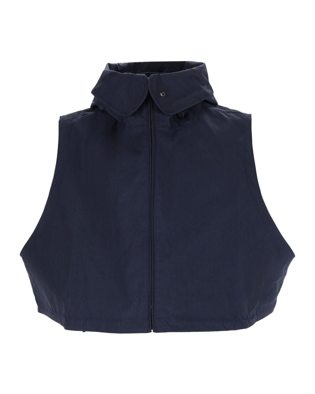 YMC Blue Gilet "Snorkel" Con Cappuccio for men