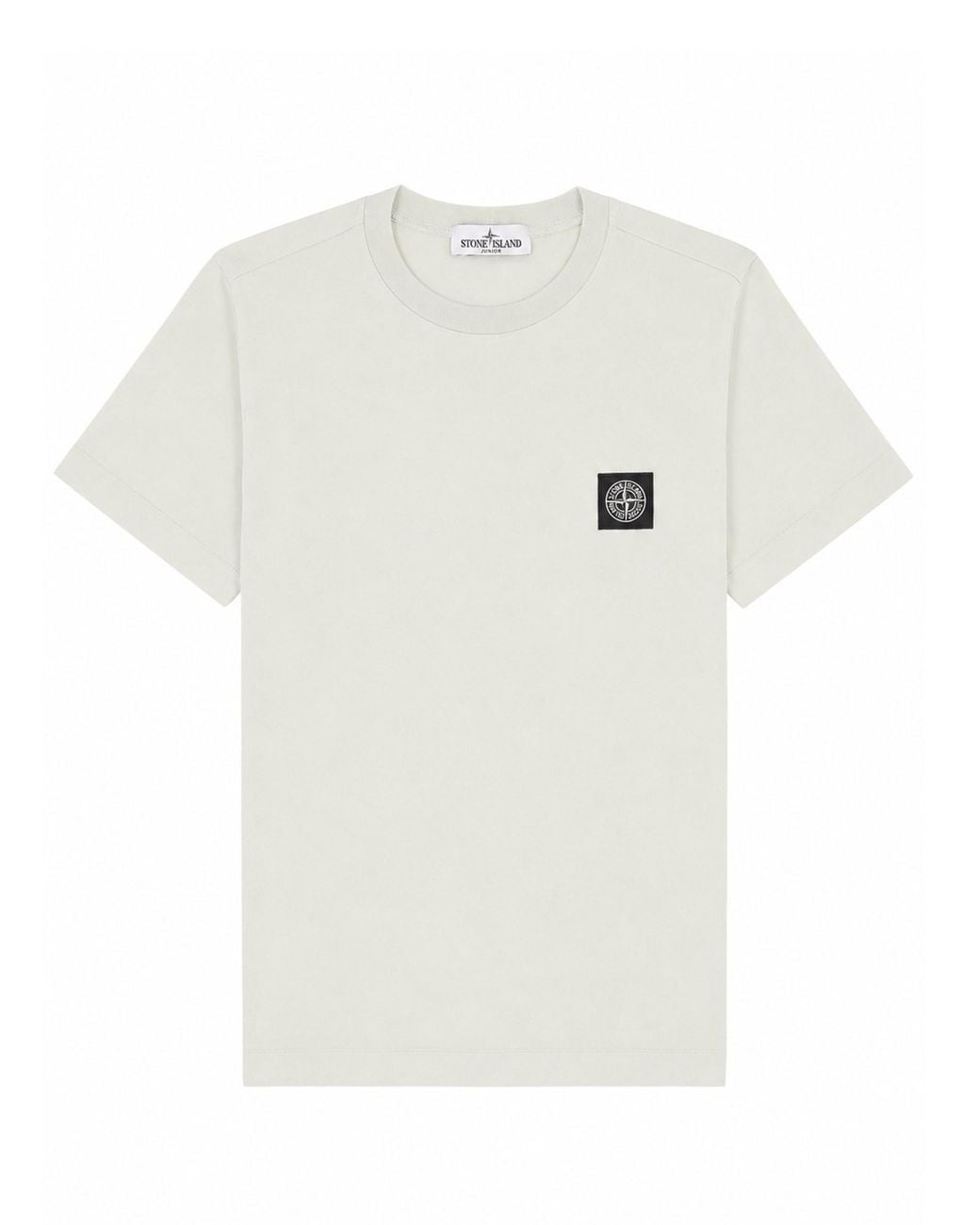 Stone Island White T-Shirt Con Patch Logo