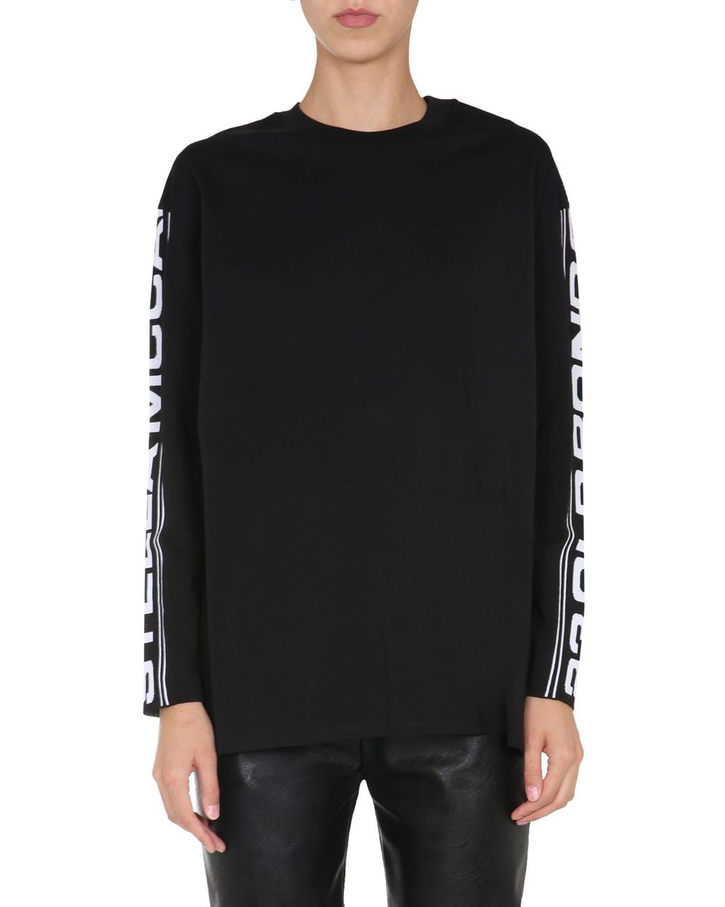Stella McCartney Black Round Neck Long Sleeve T-Shirt