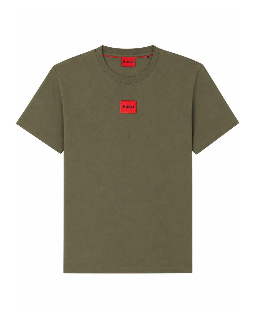 HUGO Green T-Shirt Con Patch Logo for men