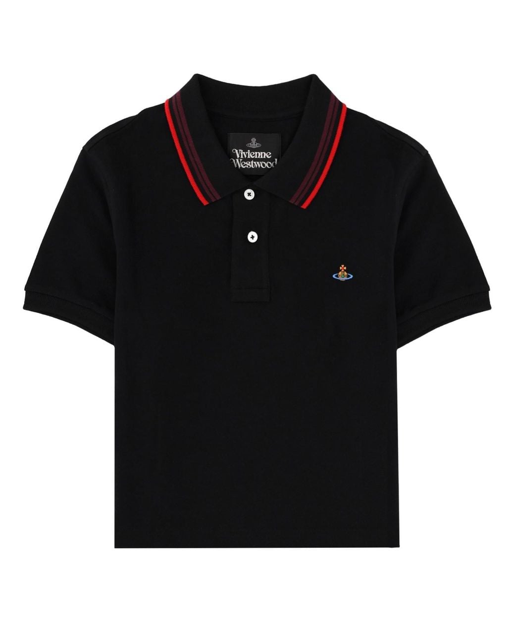 Vivienne Westwood Black Vivienne Westwood Cropped Cotton Polo