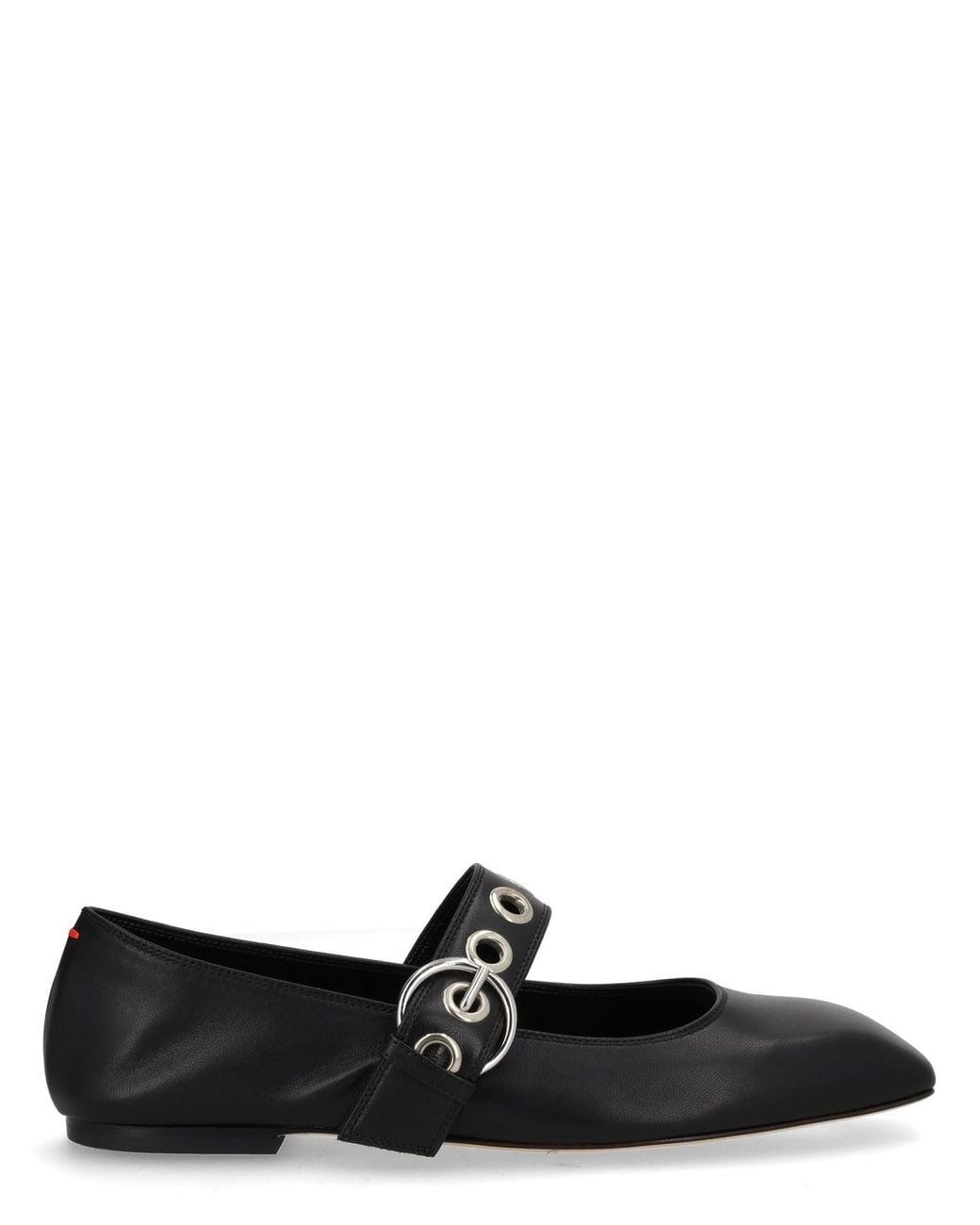 Aeyde Black "Uma Mary-Jane" Shoe With Eyelets