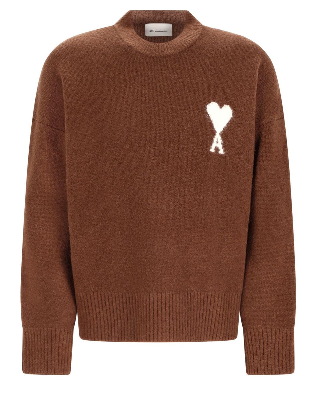 AMI Brown Maglia "Ami De Coeur" for men