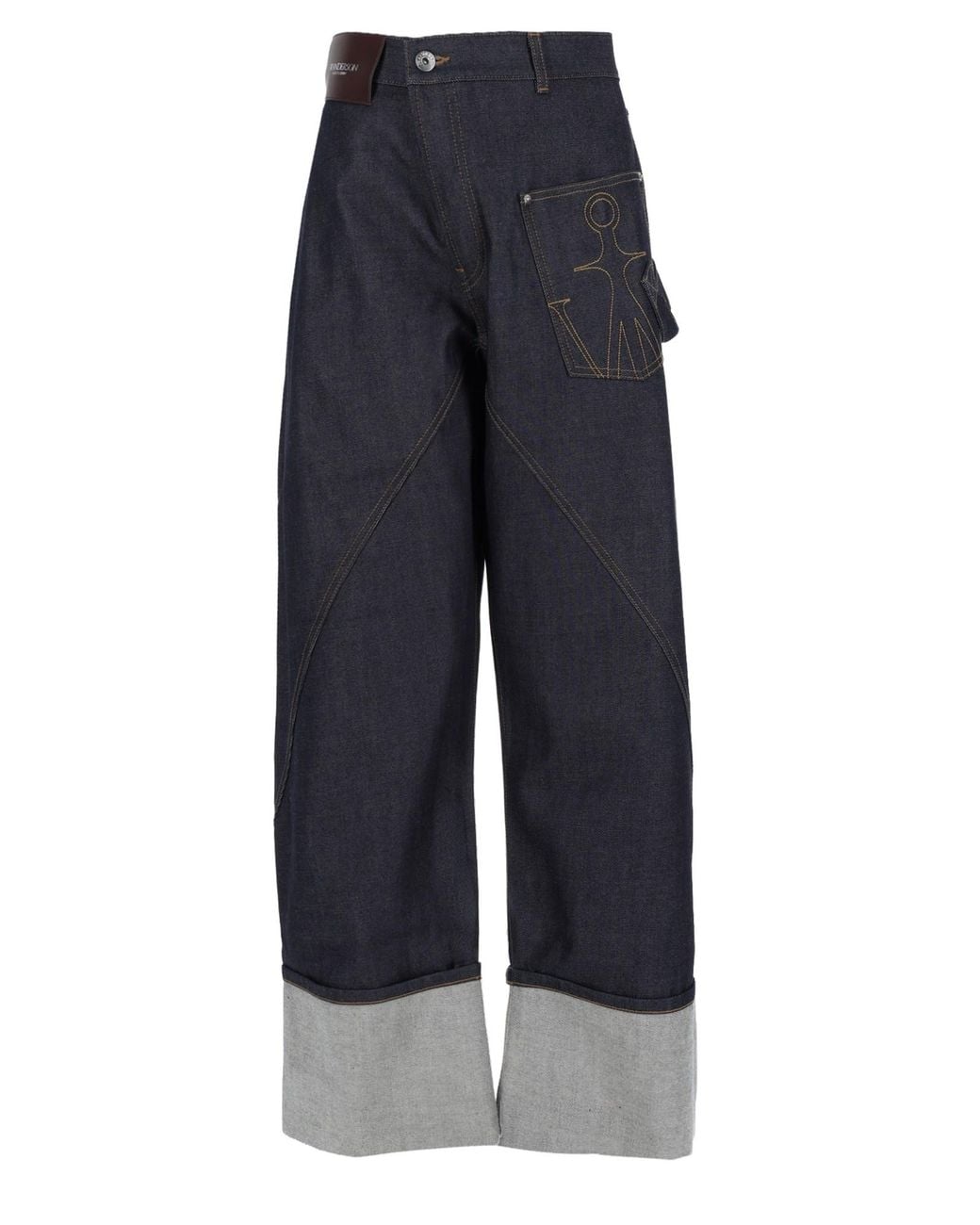 J.W. Anderson Blue Jeans "Twisted Turn-Up Workwear" for men