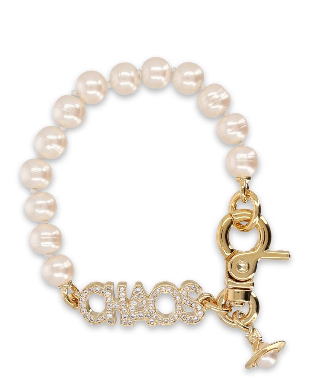 Vivienne Westwood Metallic Bracciale Di Perle "Chaos"