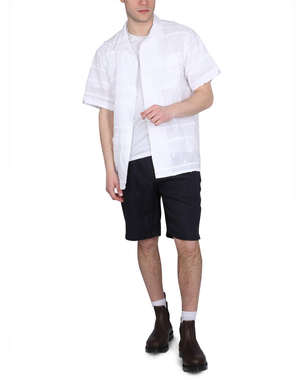Camicia Con Ricami di Engineered Garments in White da Uomo