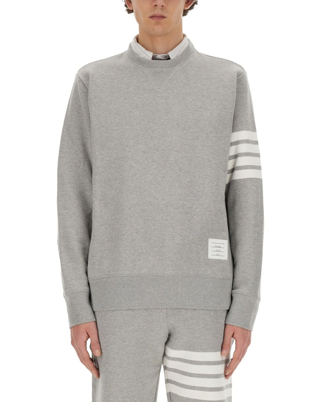Thom Browne Gray 4-Bar Cotton Sweatshirt for men