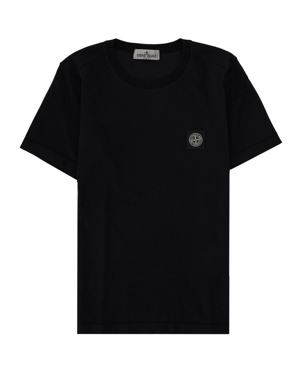 Stone Island Black T-Shirt Con Patch Con Logo Compass