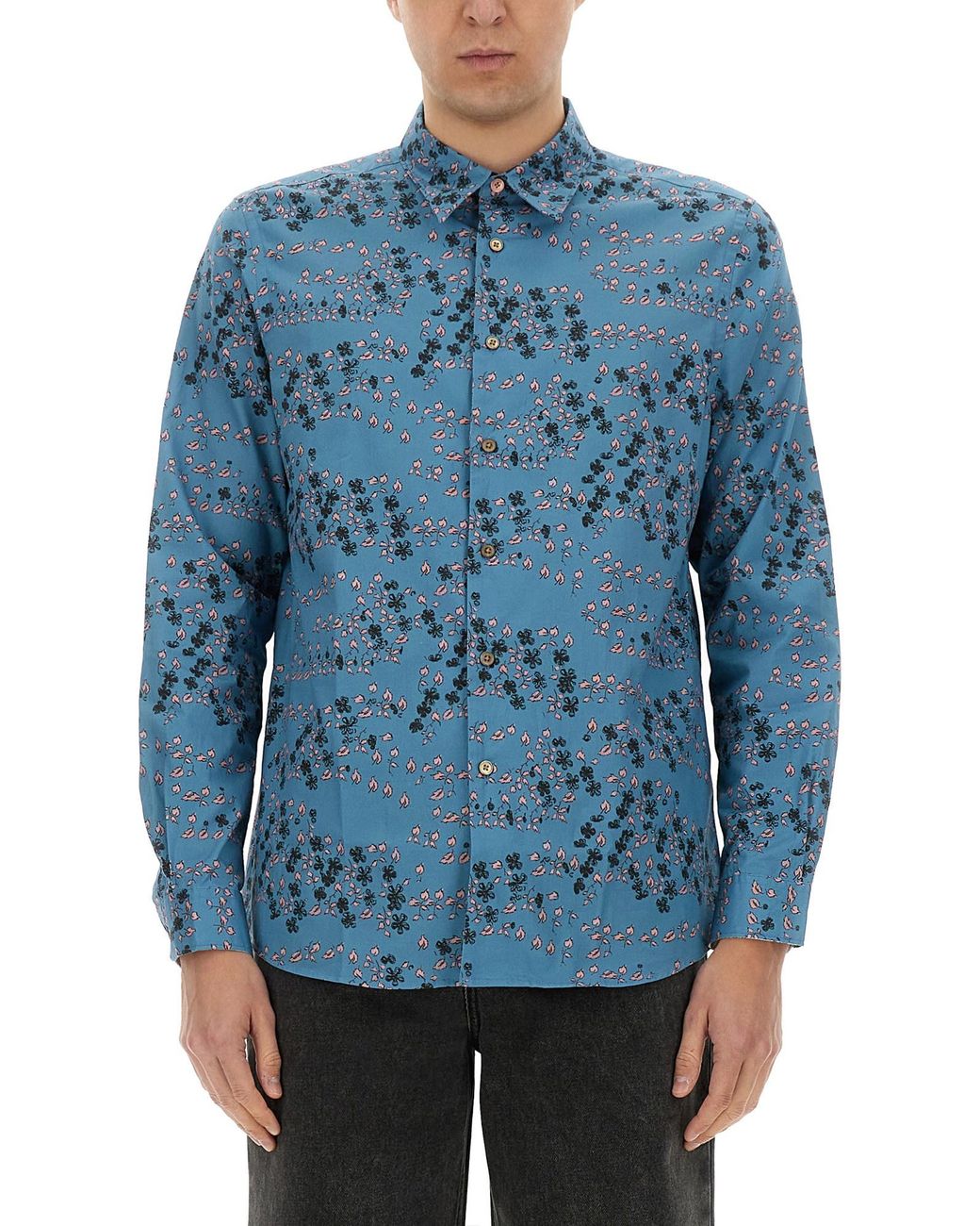 Paul Smith Blue Regular Fit Organic Cotton Shirts for men
