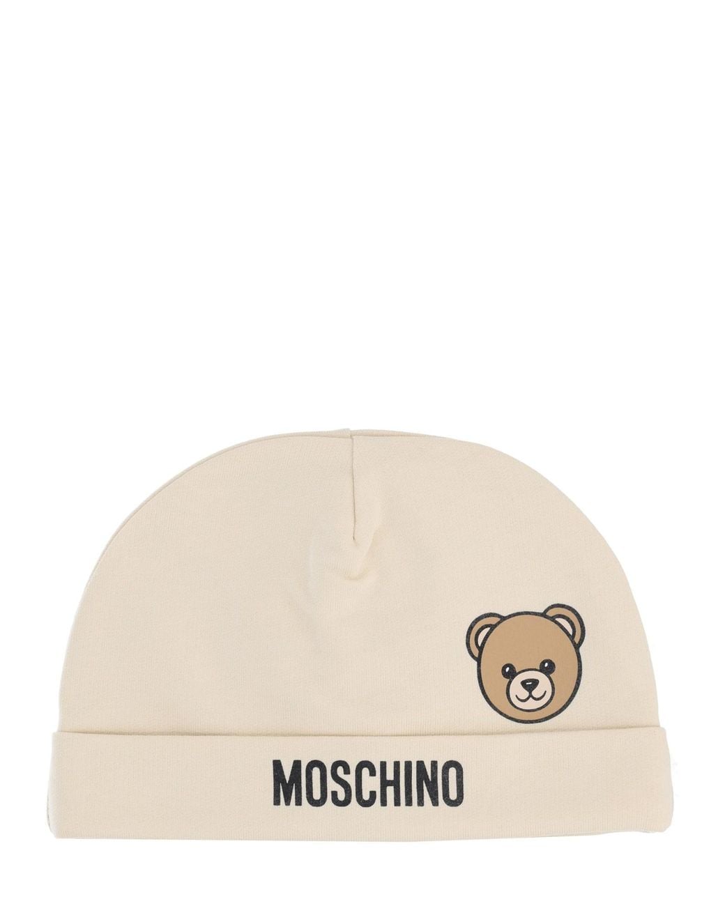 Moschino Natural Berretto Con Logo