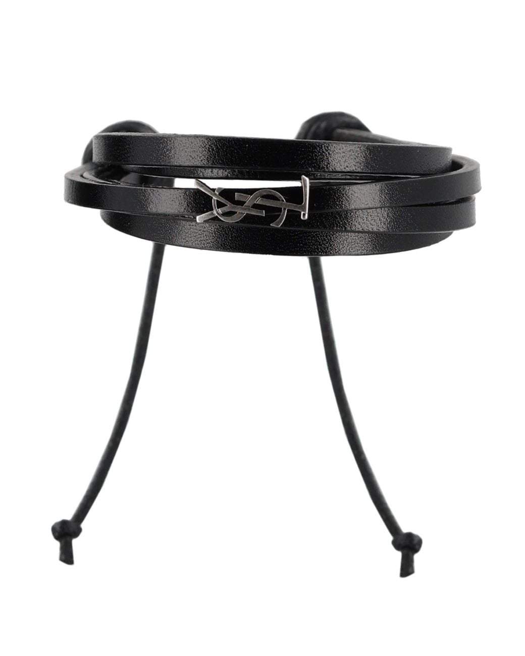 Saint Laurent Black Bracciale Cassandre for men