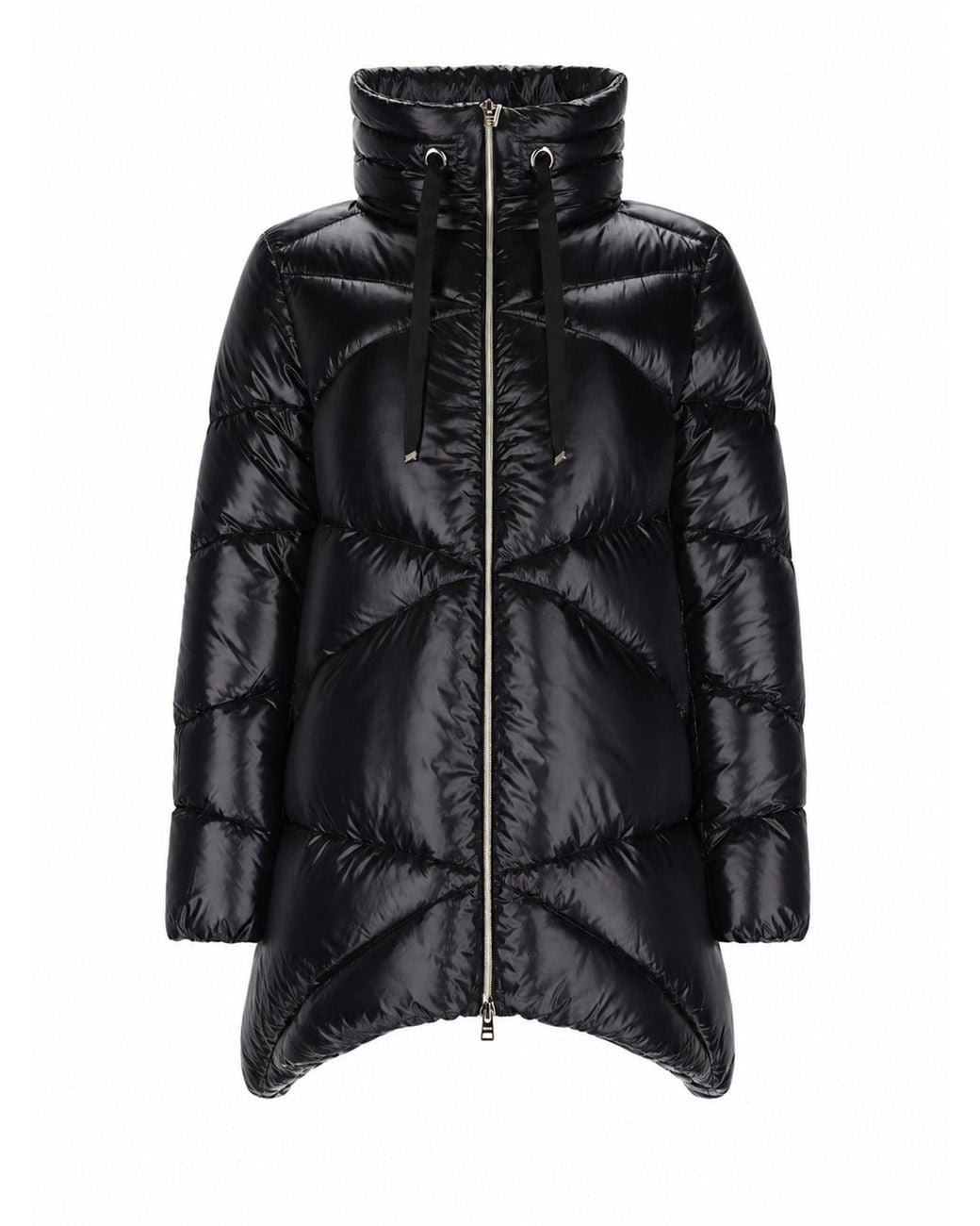 Herno Black Piumino Trapuntato Con Collo Alto