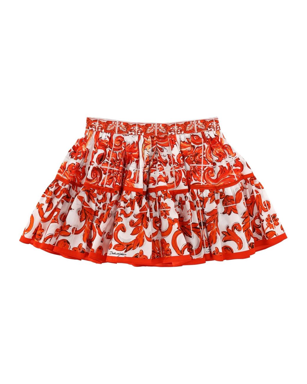 Dolce & Gabbana Red Minigonna A Balze
