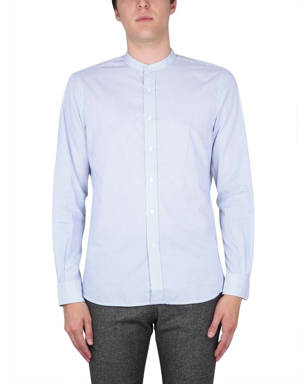 Aspesi Blue Stripes Shirt for men