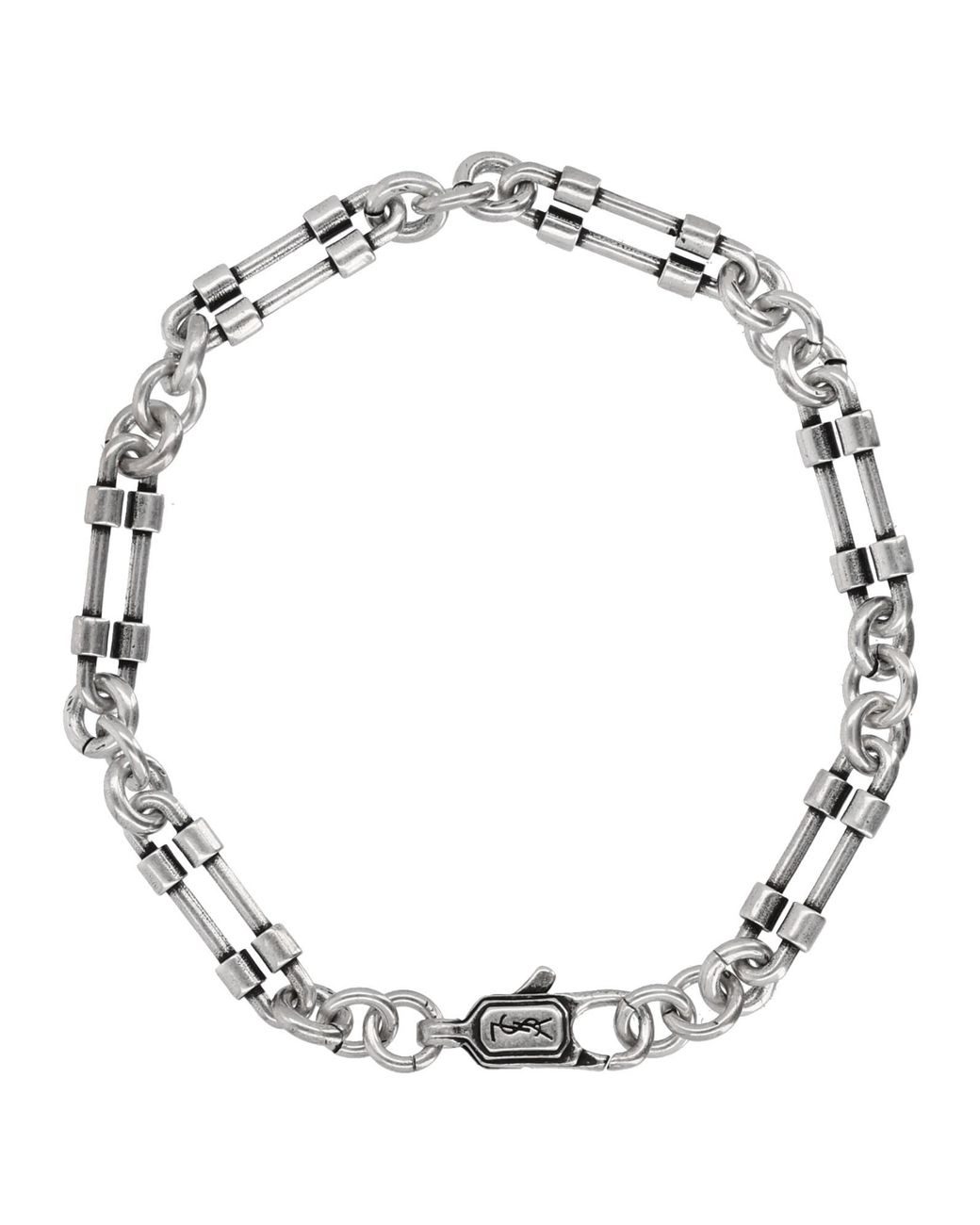 Saint Laurent Metallic Bracciale A Catena Con Moschettone for men