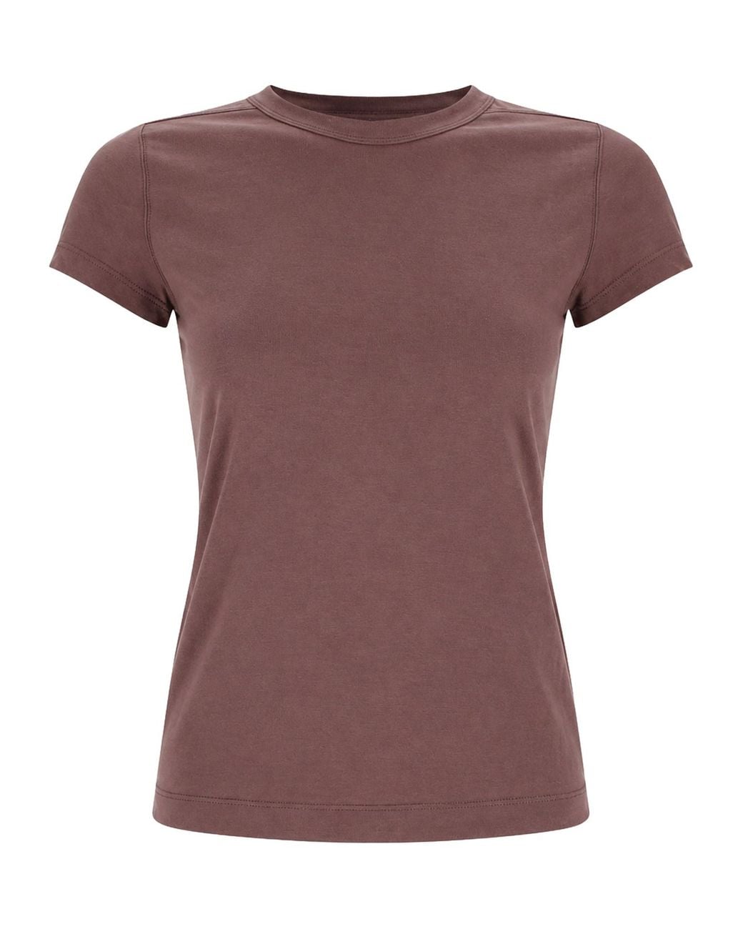 Rick Owens Purple T-Shirt Cropped "Level T"