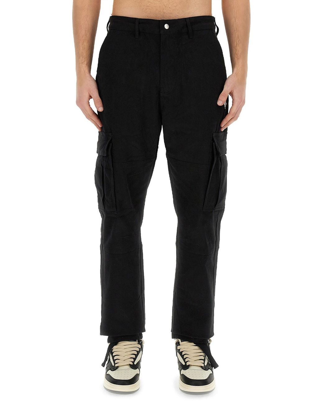 Marcelo Burlon Black Cargo Pants for men