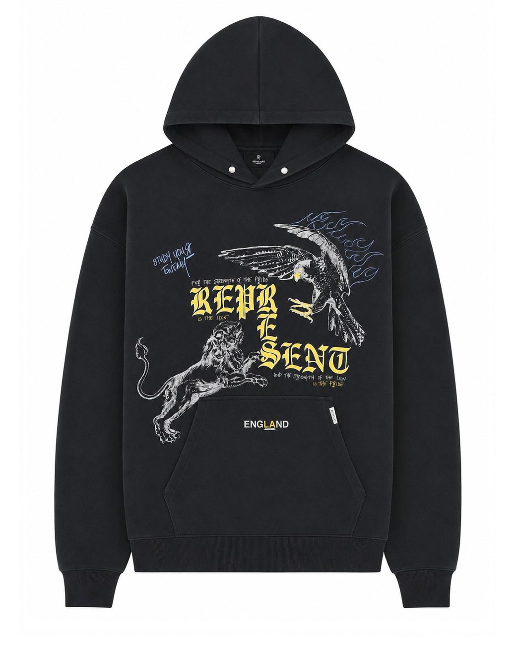 Represent Black Felpa Con Stampa for men