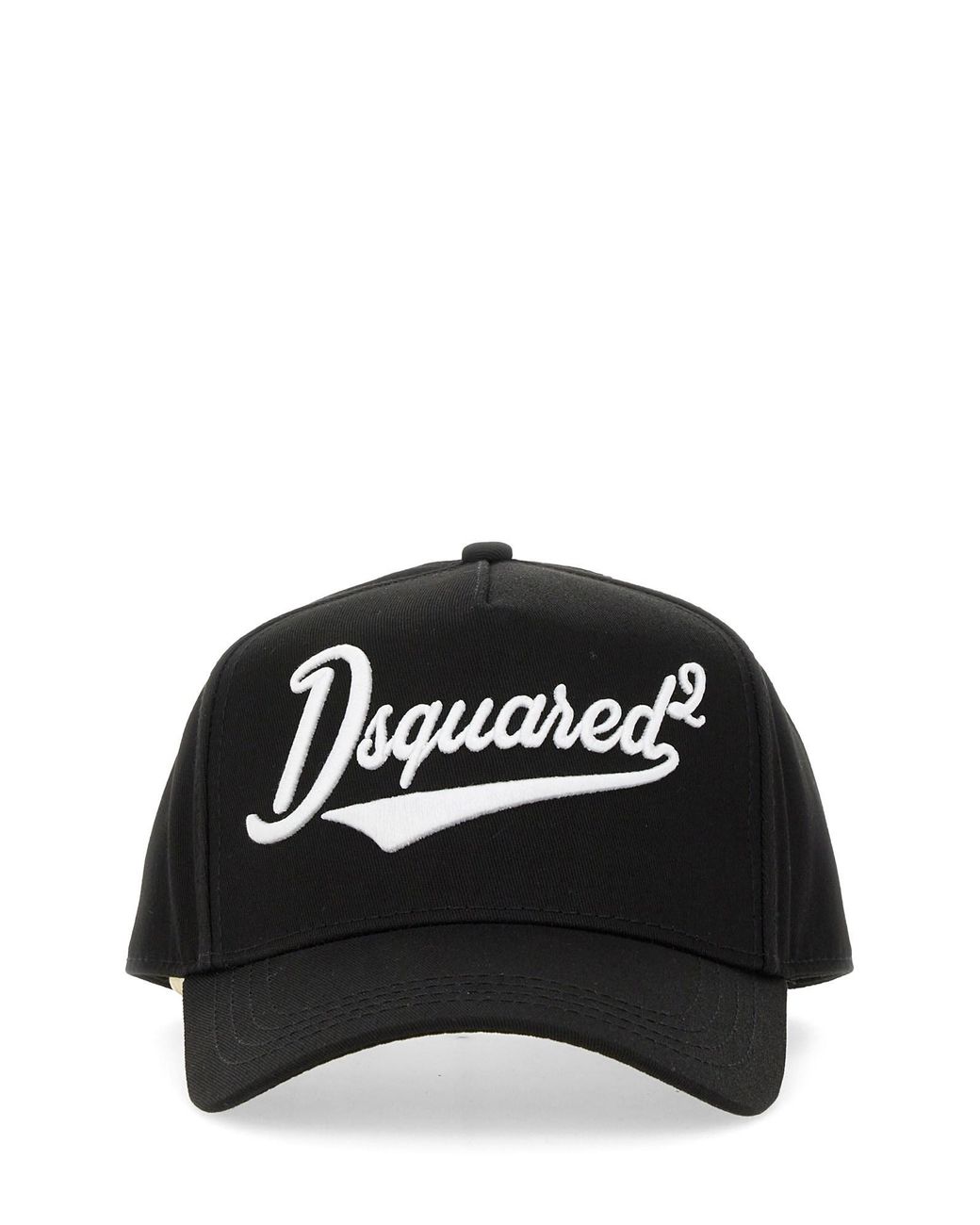 DSquared² Black Adjustable Curved Brim Embroidered Baseball Cap for men