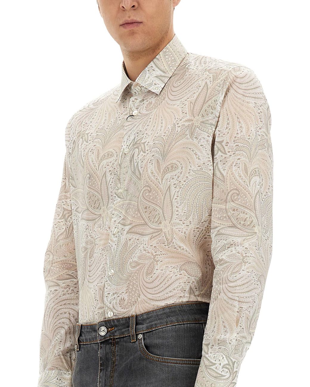 Camicia Con Stampa di Etro in White da Uomo