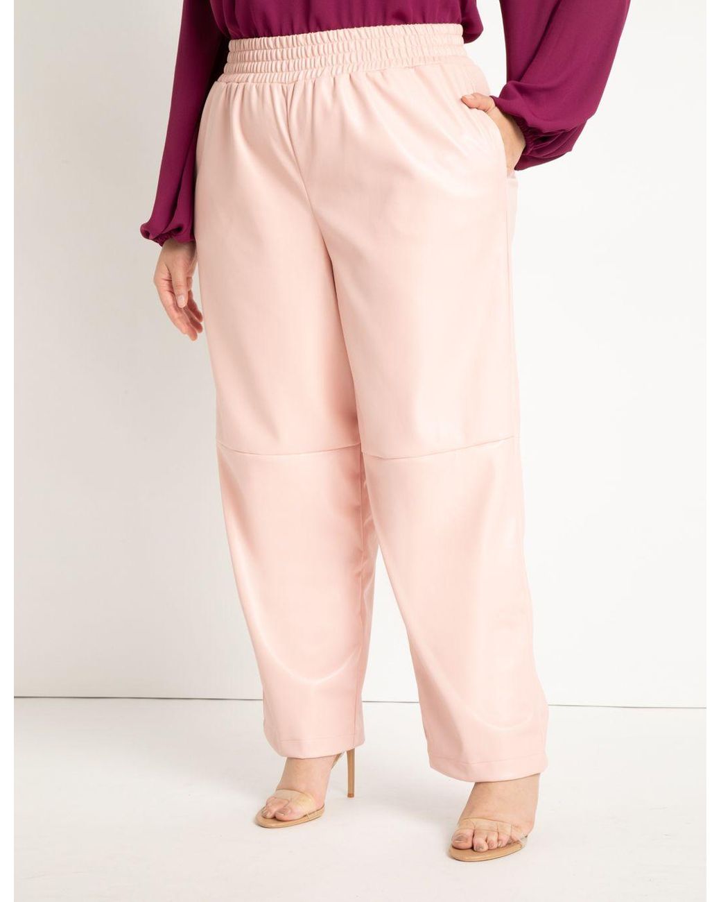 Eloquii Faux Leather Pull On Pant | Lyst