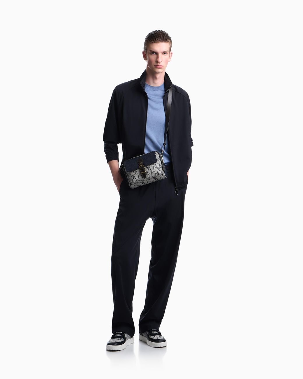 Emporio Armani Blue Trousers With Regular Fit for men
