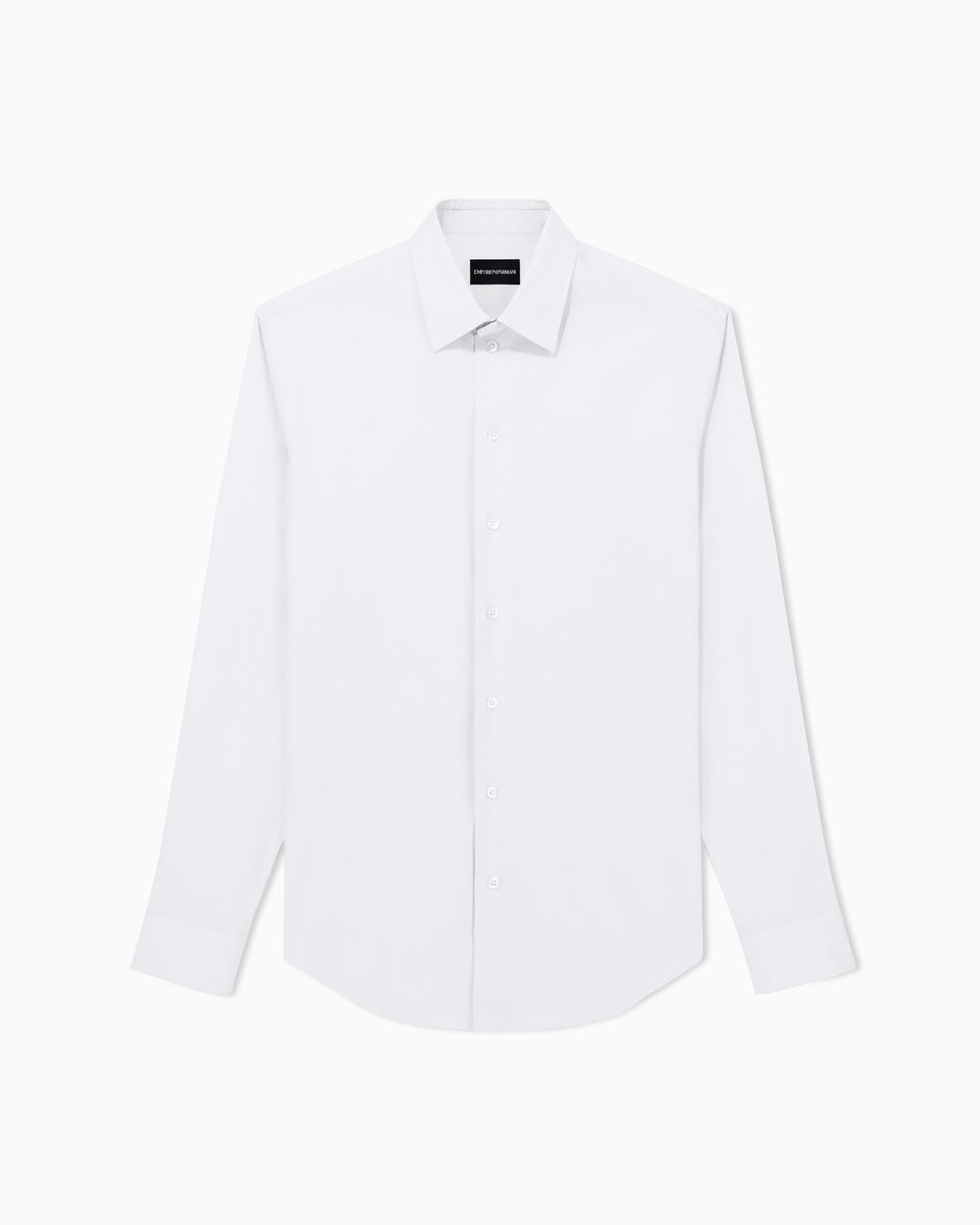 Emporio Armani White Technical Stretch Cotton Shirt for men