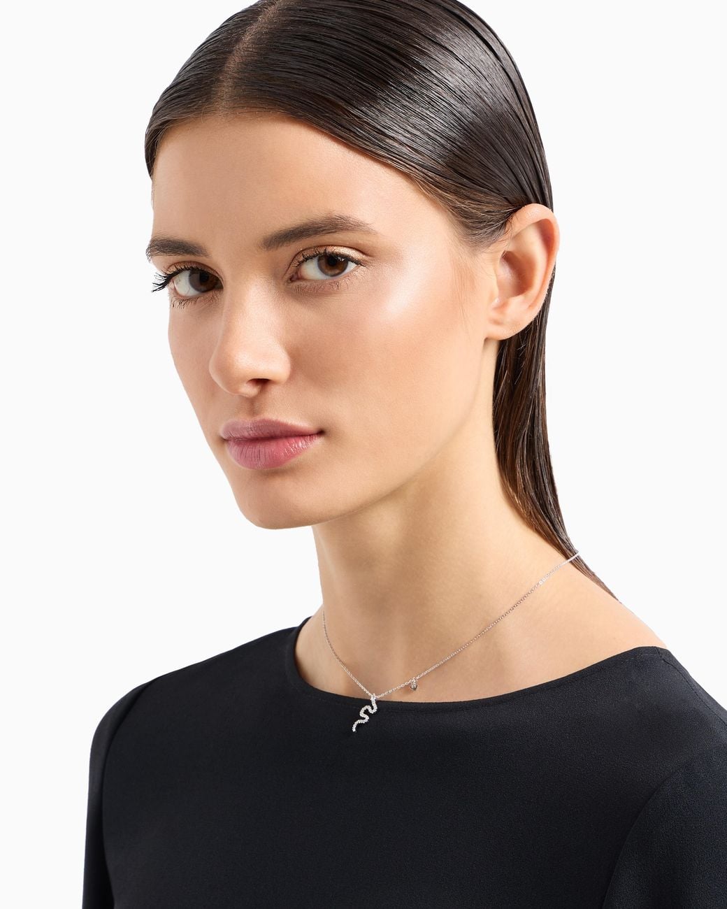 Emporio Armani Metallic Sterling Pendant Necklace