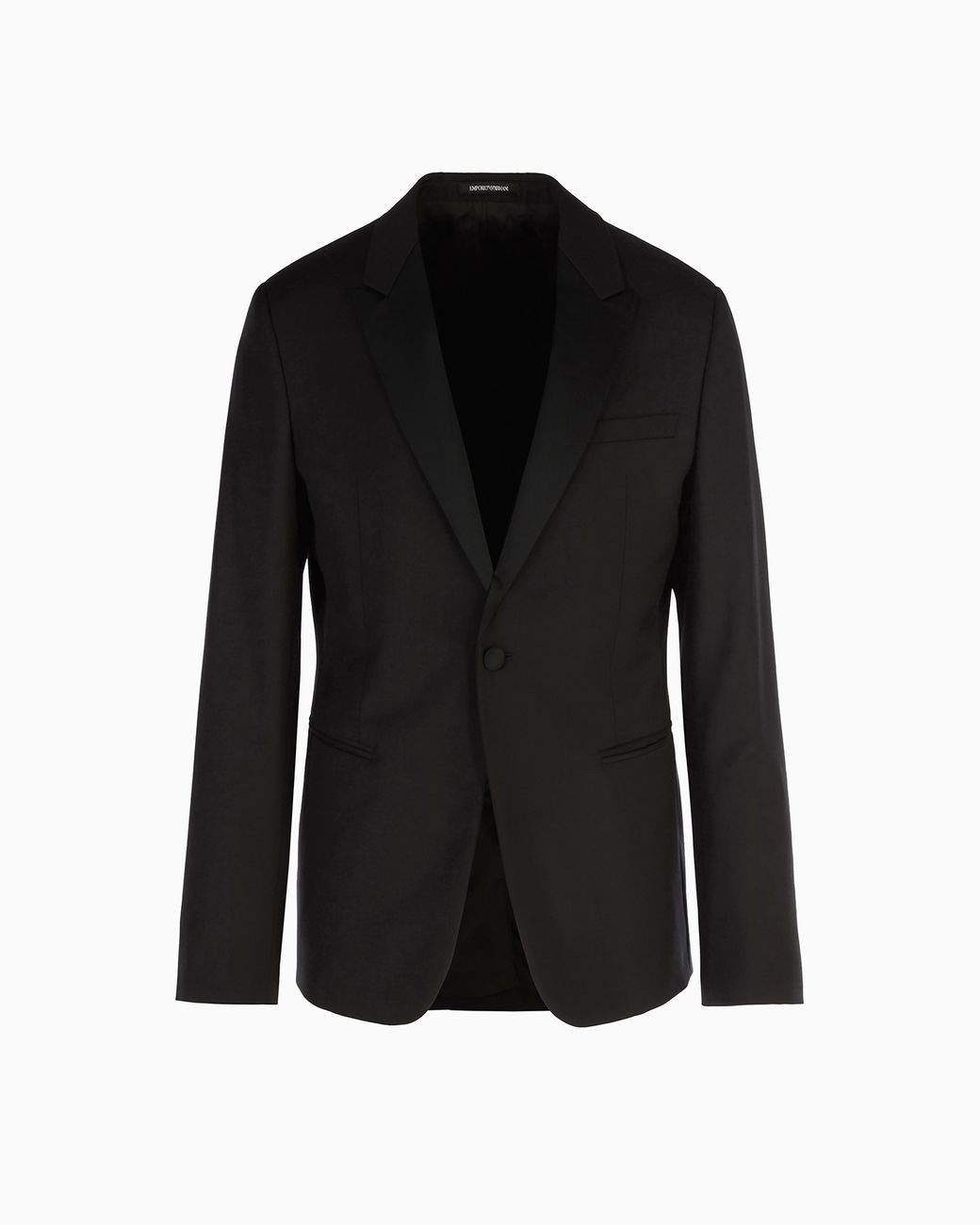 Emporio Armani Black Worsted Single-Breasted Jacket for men