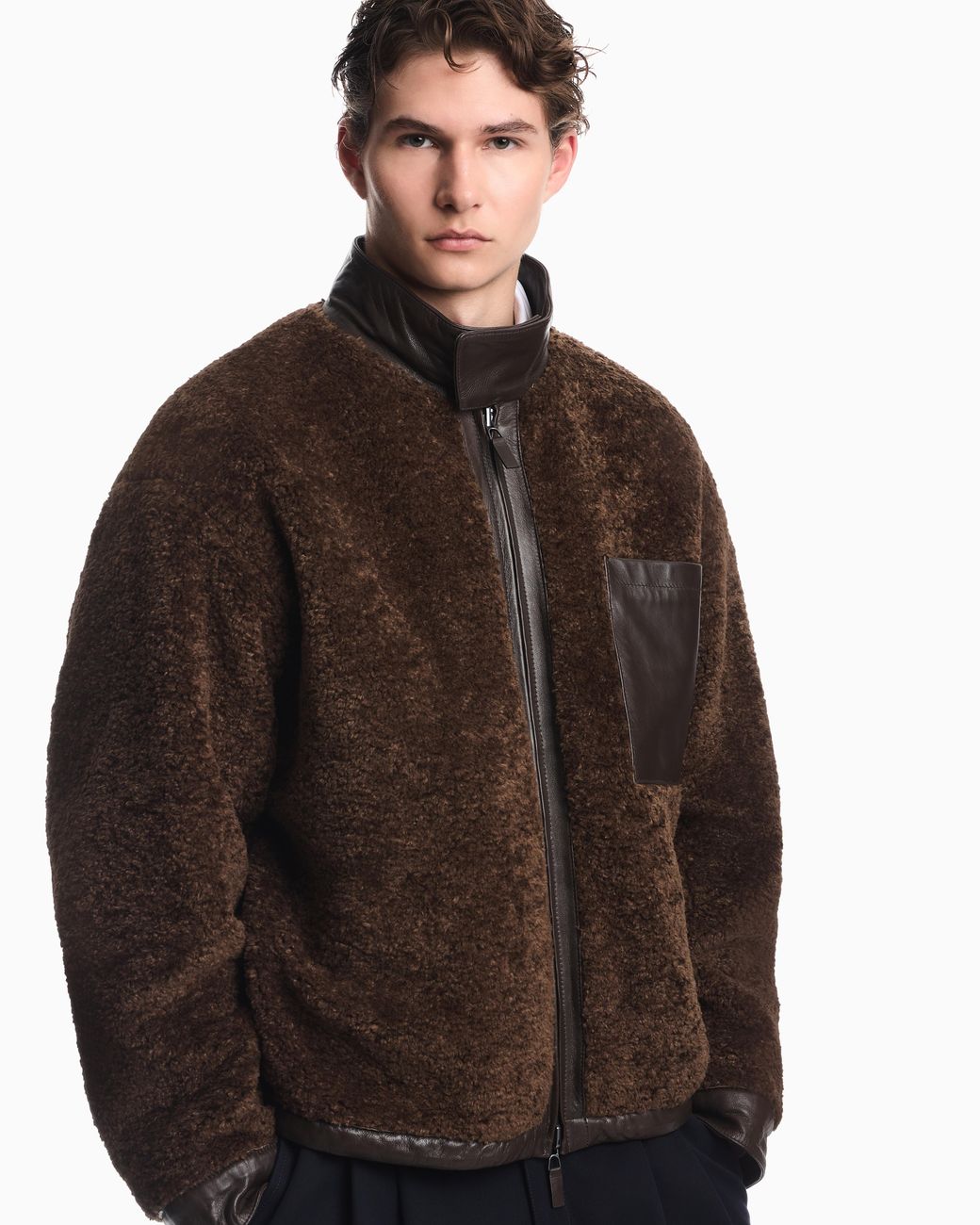 Emporio Armani Brown Reversible Blouson Jacket for men