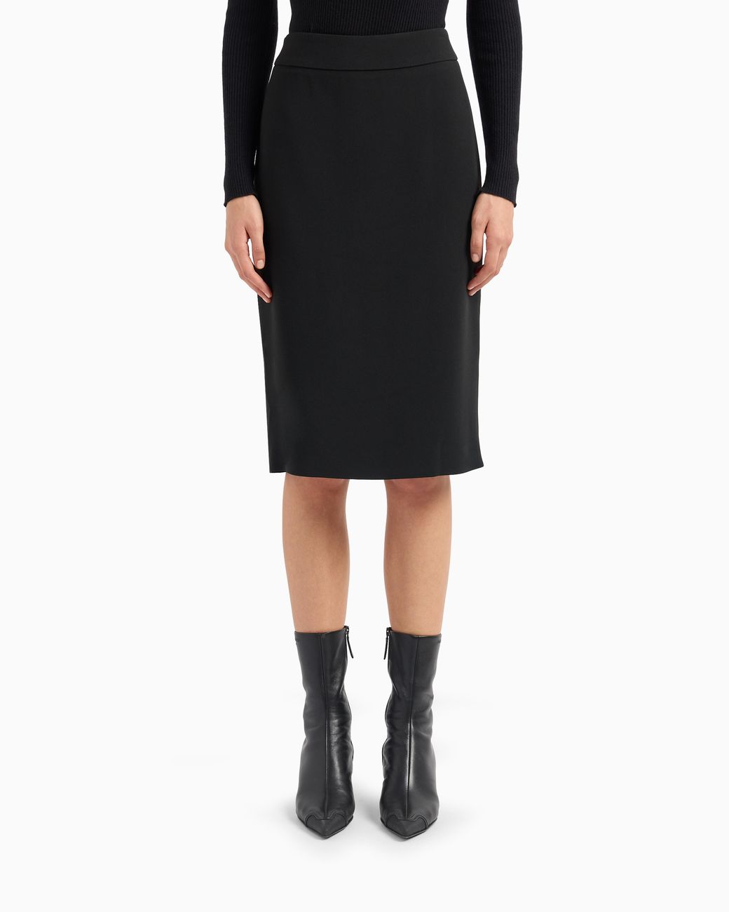 Emporio Armani Black Pencil Midi Skirt