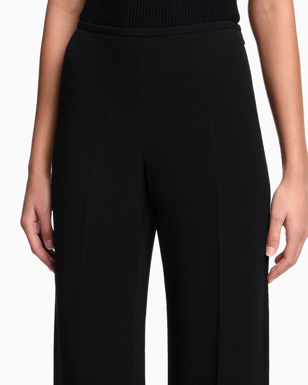 Emporio Armani Black Palazzo Trousers Essential
