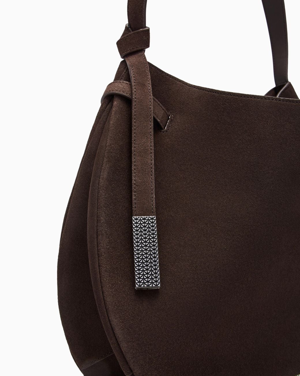 Emporio Armani Brown Signature Capsule Suede Hobo Shoulder Bag