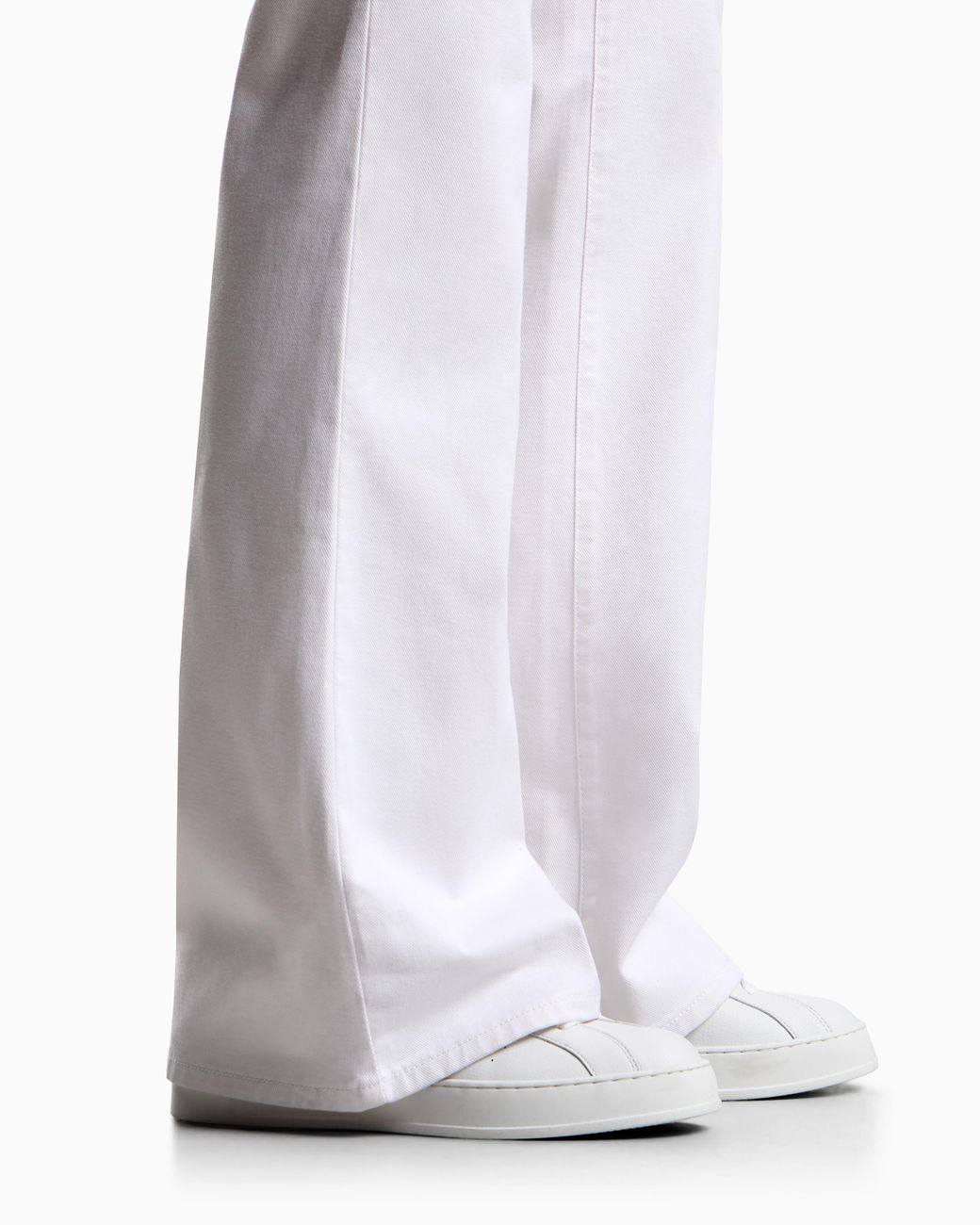 Emporio Armani White J47 Mid-Rise Flared-Hem Jeans