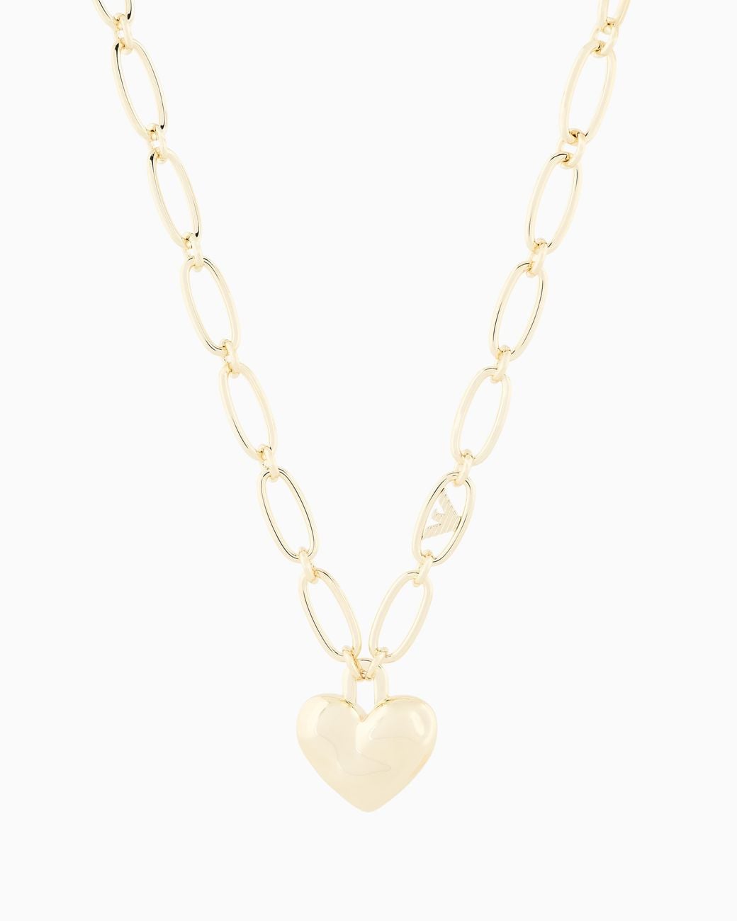 Emporio Armani White Tone Brass Pendant Necklace