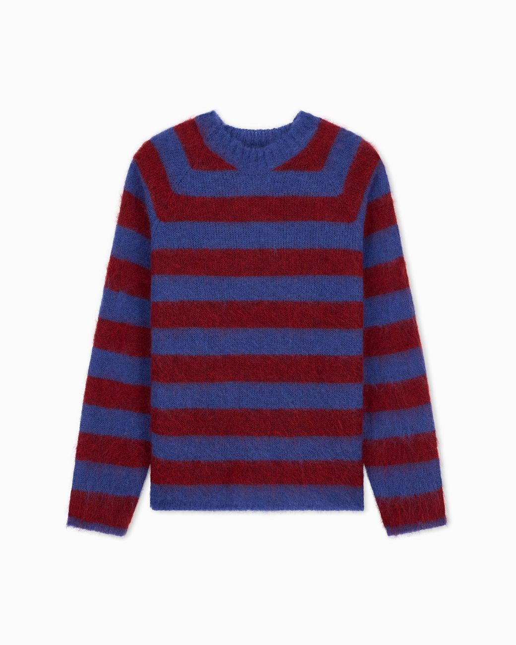 Emporio Armani Red Striped Mohair Wool Blend Sweater for men