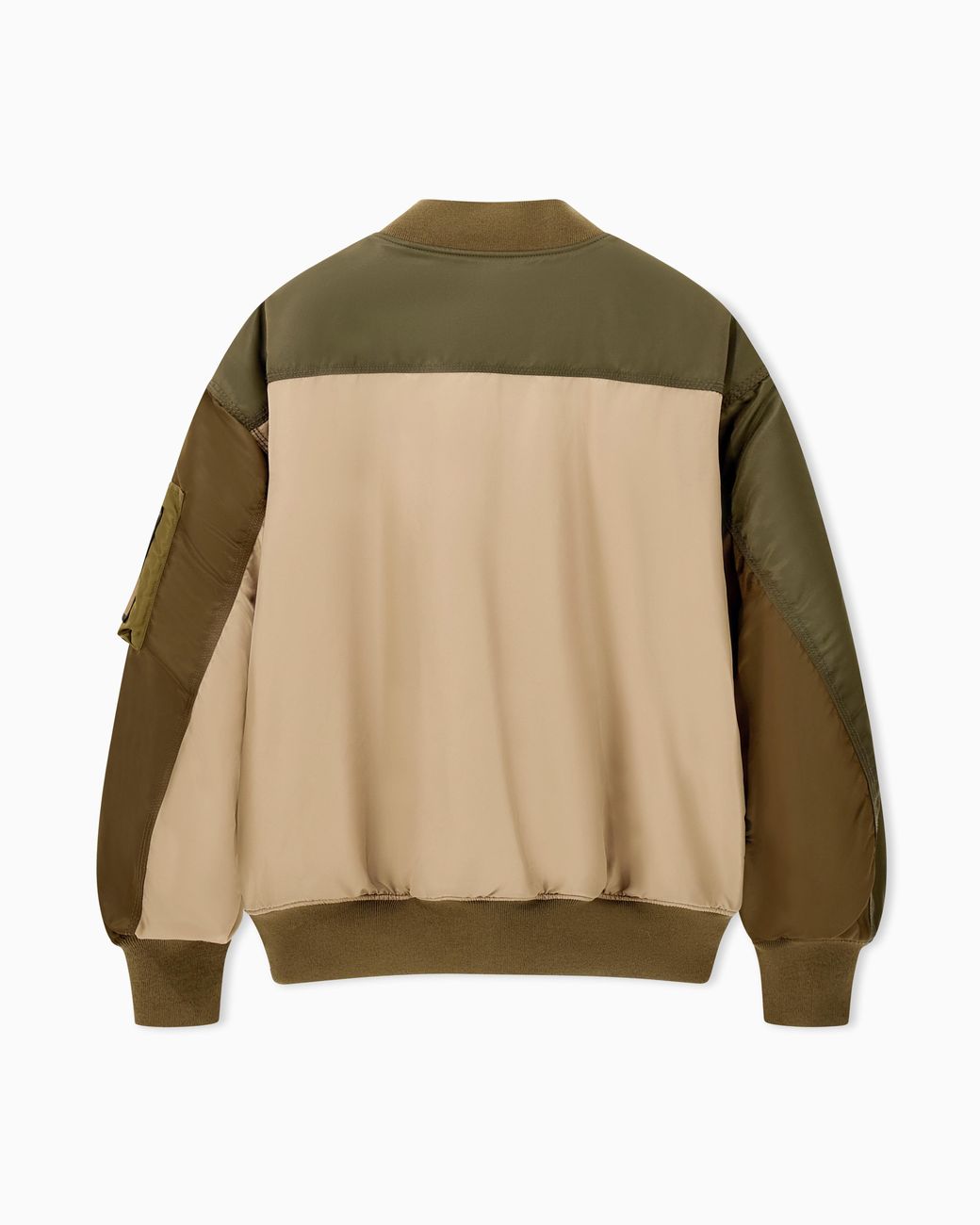 Emporio Armani Green Blouson Jacket With Ribbed Trims And Zippered Sleeve Pocket for men