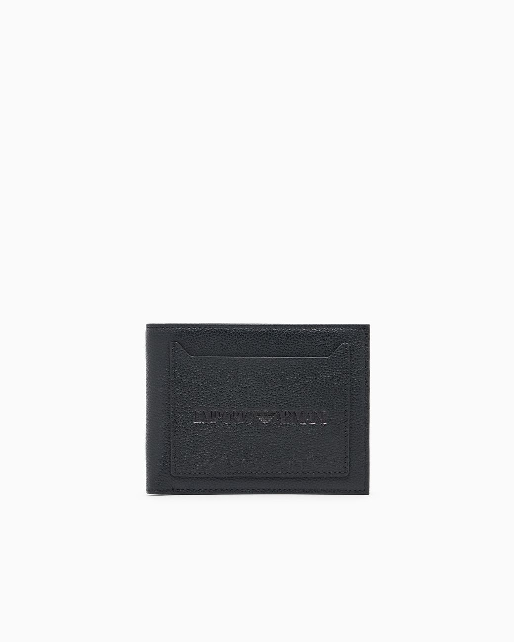 Emporio Armani White Tumbled-Leather Bi-Fold Wallet With Outer Pocket for men